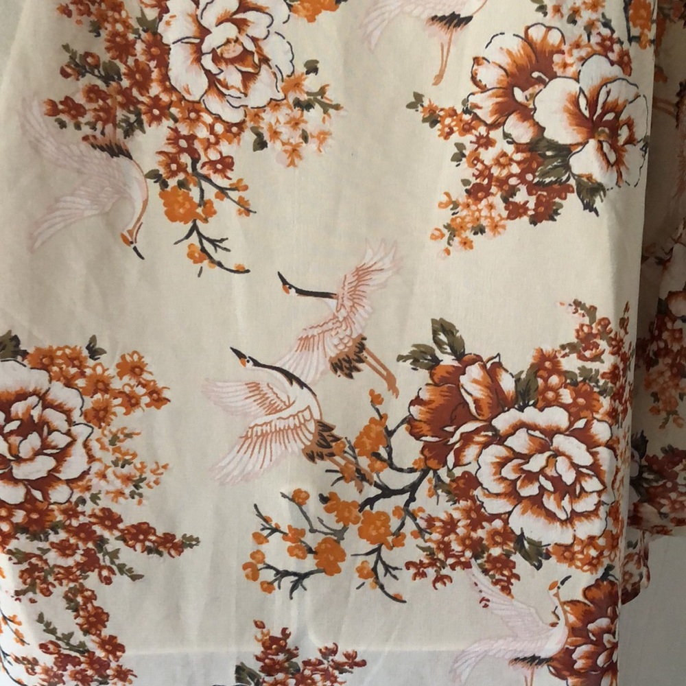 Women’s spring Open front long floral kimono cardigan topper - Picture 10 of 12